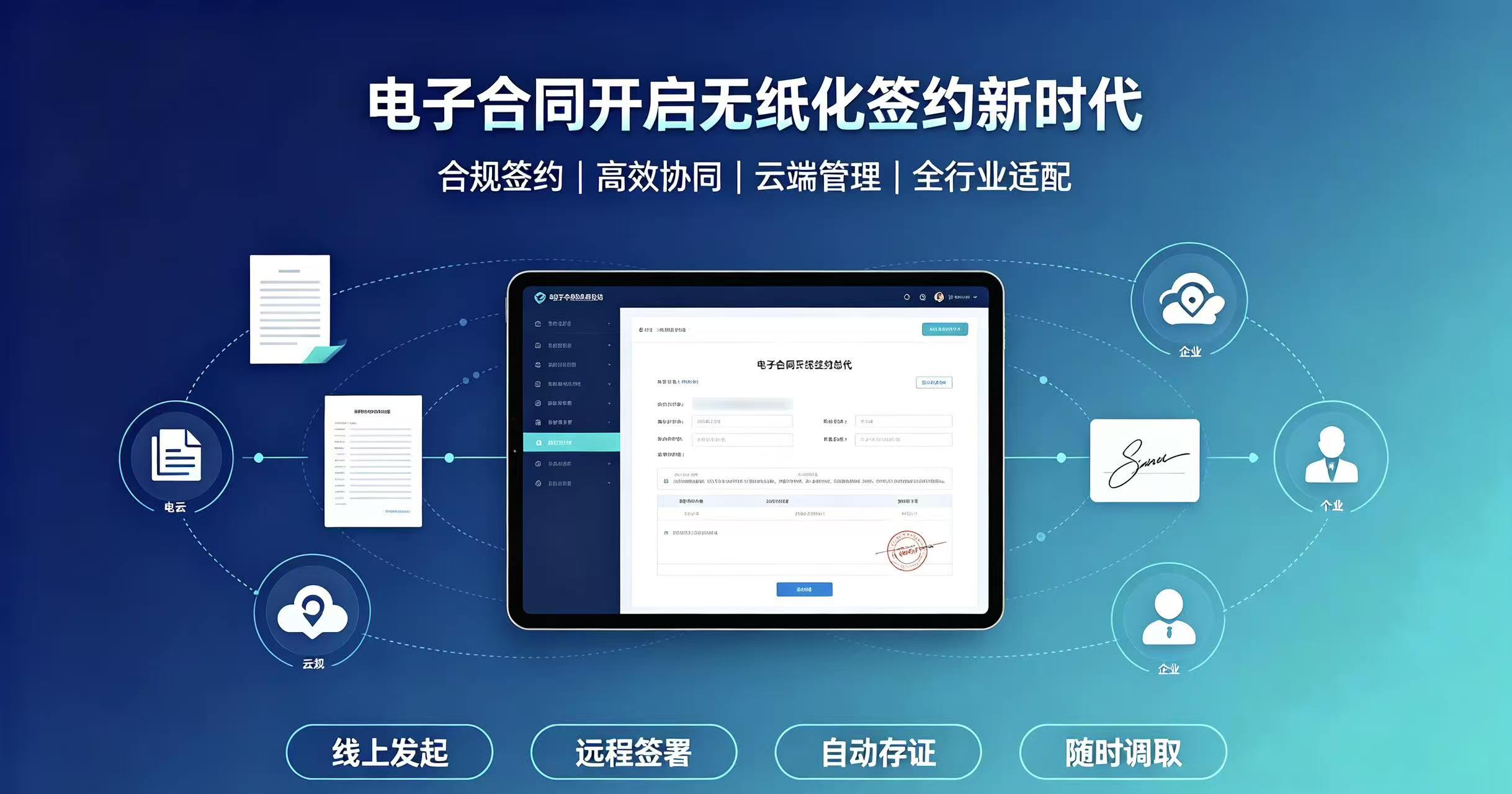 覆盖全行业!电子合同开启无纸化签约新时代